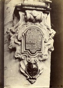 Belgium Brussels Architectural detail Old Photo 1890