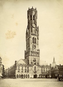 Belgium Bruges the Belfry Architecture Old Photo 1890