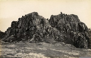 United Kingdom Castle Treryn Rocks & Cornwall Lands 2 Old Photos Frith 1870