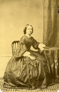 France Paris Second Empire Fashion Woman Portrait Old Photo 1860