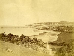 United Kingdom England Seaside Town Pier & Beach Old Photo 1880