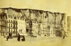 France Le Treport Panorama Shop Seaside two Old Photos 1890