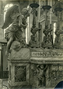 France Paris ? Detail Piece of Art Statue Church Religion Old Photo 1910