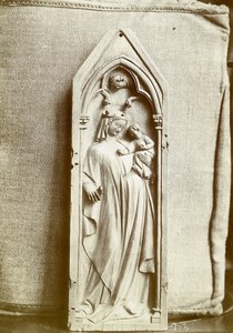 France Paris Piece of Art Wood Carving Sculpture Religion Old Photo 1890