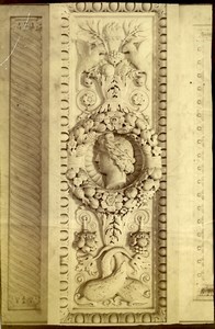 France Paris Architecture Frieze Sculpture Old Photo 1890