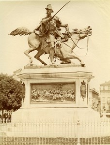 Italy Torino Place Solferino Duke of Genova Statue Balzico Old Photo 1890