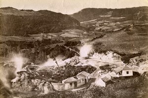 Portugal Azores Sao Miguel Furnas Volcano Crater Old Photo Raposo 1890