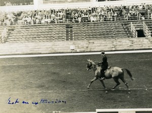 London Olympia Horse Show Dressage Lieutenant Lavergne & Needle Old Photo 1938