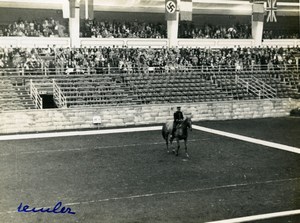 London Olympia Horse Show Dressage Lieutenant Lavergne & Needle Old Photo 1938