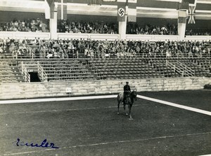 London Olympia Horse Show Dressage Lieutenant Lavergne & Needle Old Photo 1938