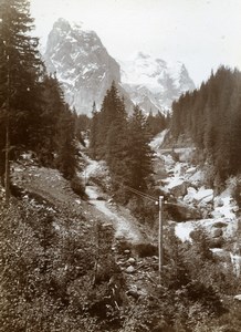 Switzerland Wellhorn Wetterhorn Alps Mountain Old Amateur Photo 1910