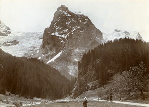 Switzerland Rosenlaui Glacier Wellhorn Alps Mountain Old Amateur Photo 1910