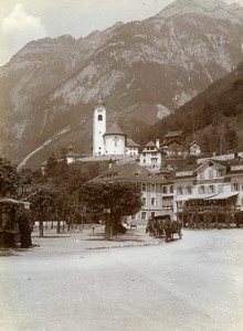 Switzerland Village Lake Lucerne Hotel du Lac St Gotthard Old Amateur Photo 1910