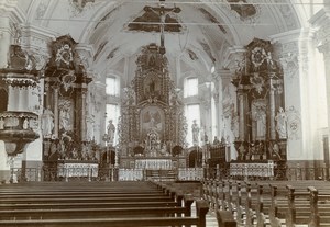 Alpine Church Interior Alps France Switzerland Italy Old Amateur Photo 1910