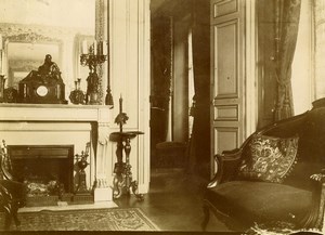 France House French Stately Home Interior Fireplace Old Amateur Photo 1900