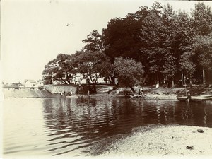 France French Countryside Landscape Riverside Trees Old Amateur Photo 1900