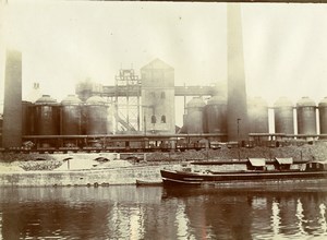 France Lorraine? Steel works River Train Old Amateur Photo 1900