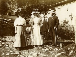 Daily Life in France Promenade Belle Epoque Fashion Old Amateur Photo 1900