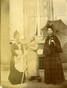 Daily Life in France Women Scene de Genre Old Amateur Photo 1900