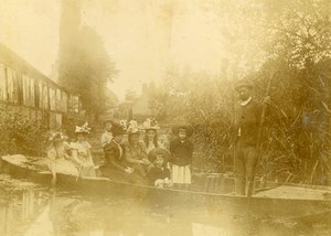 France Family Holiday Boat promenade Old Amateur Photo 1900