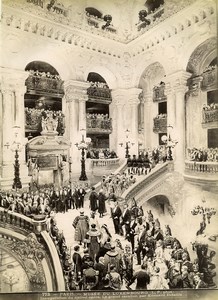 France Painting Luxembourg Paris Opera Stairs by Detaille Old Photo 1900