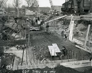 Issy les Moulineaux EDF TIRU Construction Poclain Old Photo Lepicier 1963 B3