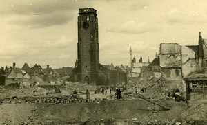 Belgium Tournai Destruction WWII Liberation St Brice Church Old Photo 1945