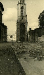 Belgium Tournai Destruction WWII Liberation Belfry Ruins Old Photo 1945