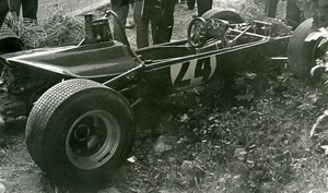 Belgium? Unidentified Racetrack Racing Accident Old Photo 1960's