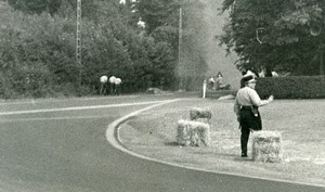 Belgium? Unidentified Racetrack Racing Accident Old Photo 1960's