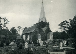 United Kingdom Stoke Poges Church near Windsor Graves Old Photo Print 1900