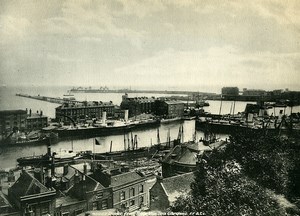 United Kingdom Dover from Belle Vue Tea gardens Old Photo Print Frith 1900