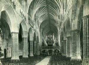 United Kingdom Exeter Cathedral Nave East Old Photo Print Frith 1900