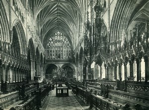 United Kingdom Exeter Cathedral Choir East Old Photo Print Frith 1900