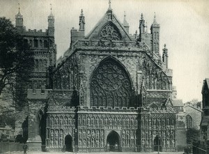 United Kingdom Exeter Cathedral façade Old Photo Print 1900