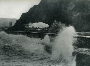 United Kingdom Teignmouth Seaside Wave Old Photo Print Frith 1900