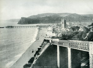 United Kingdom Teignmouth from East Cliff Old Photo Print 1900