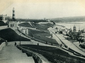 United Kingdom Plymouth Hoe Pier Smeaton's Tower Old Photo Print 1900