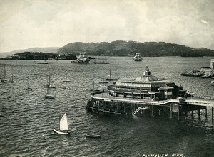 United Kingdom Plymouth Pier Seaside Old Photo Print Frith 1900