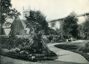 United Kingdom Cornwall Truro Waterfall Garden Bridge Old Photo Print Frith 1900