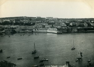 United Kingdom Cornwall Falmouth Panorama Old Photo Print Frith 1900