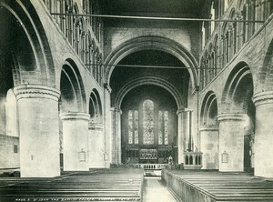 United Kingdom Chester Nave of St John Baptist Church Old Photo Valentine 1900