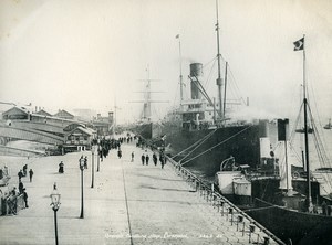 United Kingdom Liverpool George's Landing Stage Old Photo Valentine 1900