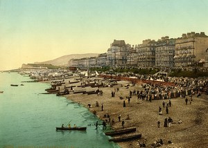 United Kingdom Eastbourne Beach Parade from Pier Old Photo Photochrom 1900