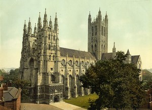 United Kingdom Canterbury Cathedral Old Photo Photochrom 1900