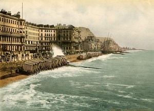 United Kingdom Hastings the Parade Beach Huts Old Photo Photochrom 1900