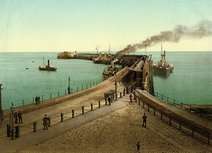 United Kingdom Kent Dover Admiralty Pier Old Photo Photochrom 1900