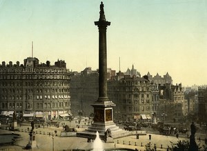 United Kingdom London Trafalgar Square Old Photo Photochrom 1900