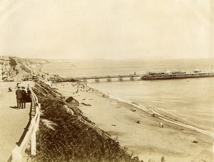 United Kingdom Bournemouth Beach & Pier Old Photo 1890