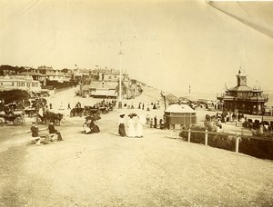 United Kingdom Bournemouth Beach Holidaymakers Old Photo 1890